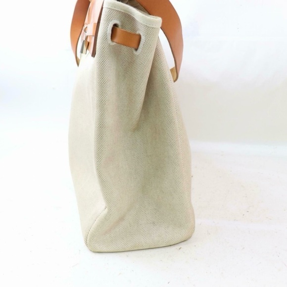 Auth Hermes Her Bag Mm Cream Canvas #1615H53 - Picture 3 of 7